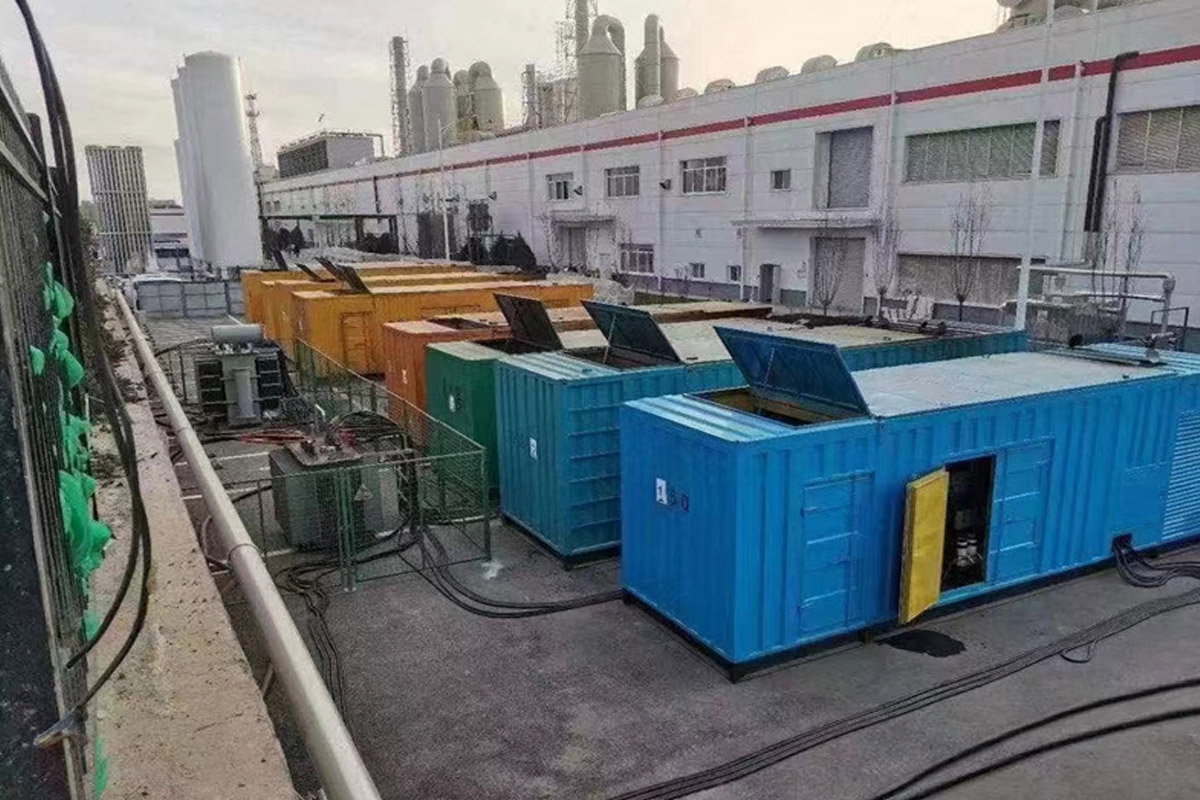内丘发电机租赁施工现场